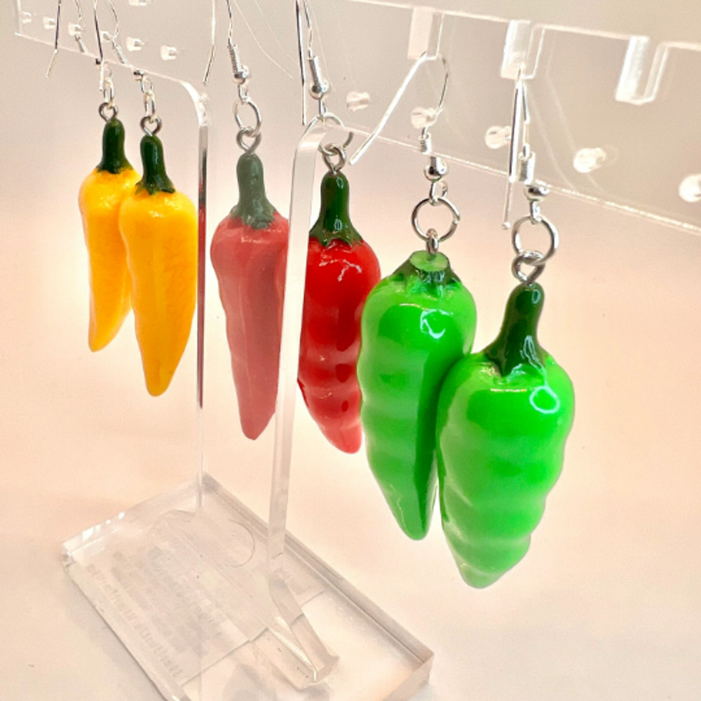 Pepper Earrings - Jalapeno Earrings - Food Earrings - Chef Earrings - Picture 4 of 10